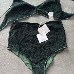 Oseree Emerald Shimmer Bikini NWOT